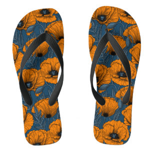 Chinelos Bolhas de laranja em azul escuro