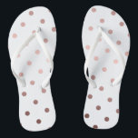 Chinelos bolinhas elegantes e claras rosa de ouro<br><div class="desc">Design de bolinhas elegante e moderna.</div>