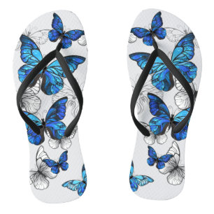 Chinelos Borboletas Azuis Voadoras Morpho