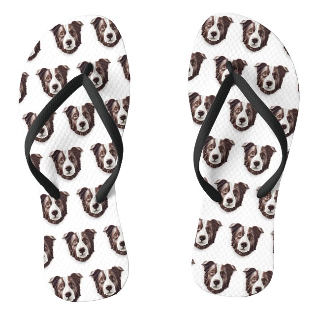Chinelos Borda Collie Dog 3D Inscrito (Pé da cama)