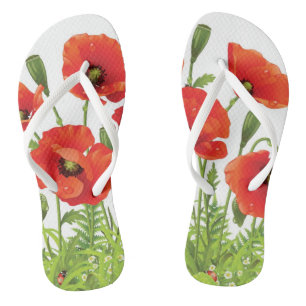 Chinelos Borda horizontal com disquete vermelho