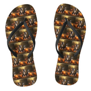 Chinelos Boston Terrier Puppy Autumn Delight Pumpkin