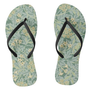 Chinelos Botânica Floral Vintage Teal e Verde