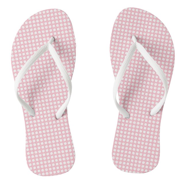 Chinelos Branco sobre Bolinhas Horizontais de Pequeno Taman (Pé da cama)
