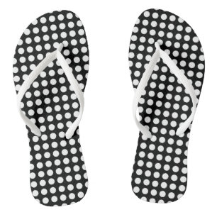 Chinelos Branco sobre Bolinhas Horizontais de Tamanho Médio