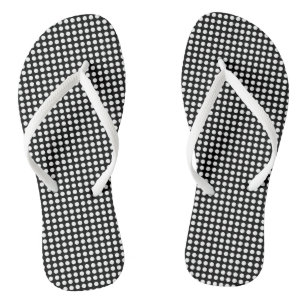 Chinelos Branco sobre Bolinhas Horizontais de Tamanho Peque