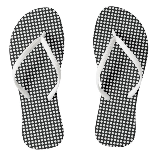 Chinelos Branco sobre Bolinhas Horizontais de Tamanho Peque (Pé da cama)