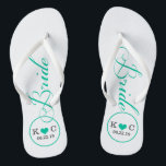Chinelos Bridal Personalizada (aqua)<br><div class="desc">Chinelos de casamento de noivas brancas e azuis.</div>