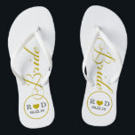 Chinelos Bridal Personalizada (ouro)<br><div class="desc">Diversão,  chinelos de casamento personalizados</div>