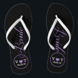 Chinelos Bridal Personalizada (roxo)<br><div class="desc">Chinelos de casamento de noivas roxas e pretas.</div>