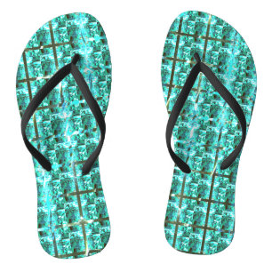 Chinelos Brilhante azul claro, quadrados ou dentro de image