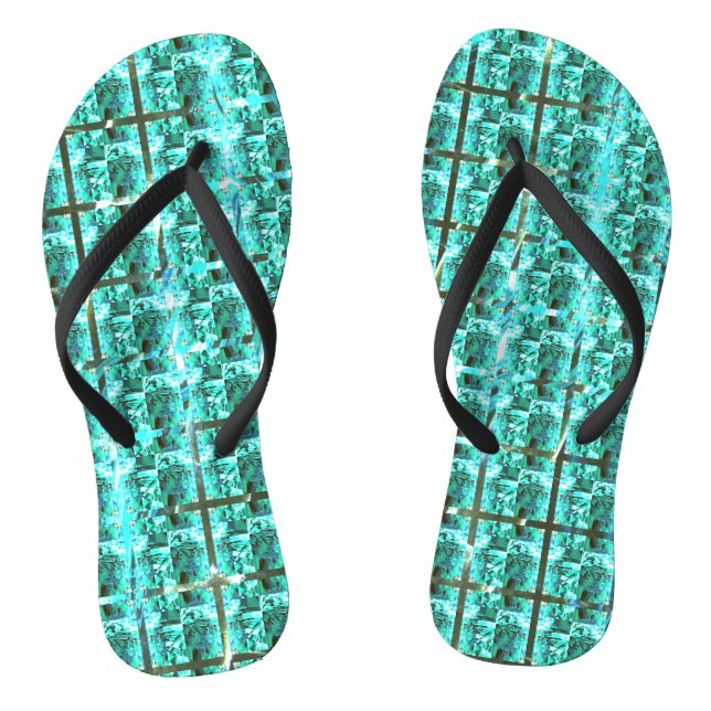 Chinelos Brilhante azul claro, quadrados ou dentro de image (Pé da cama)