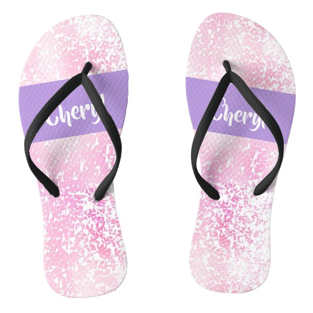 Chinelos Brilhante púrpura, rosa e branca (Pé da cama)