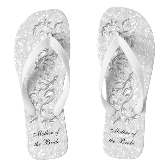 Chinelos Brilho Branco | Casamento (Pé da cama)