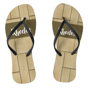 Chinelos Brown wood tile print