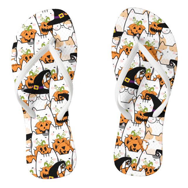 Chinelos Bruxa de Gatinho Fofo Segurando Bumkin Halloween (Pé da cama)