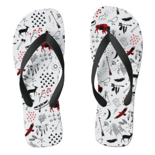 Chinelos Buffalo Adventures Black and Red Xadrez ID599