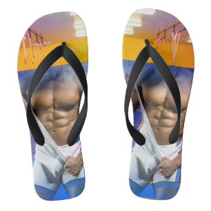 Chinelos Bulge de homem musculoso do SlipperyJoe's com six-