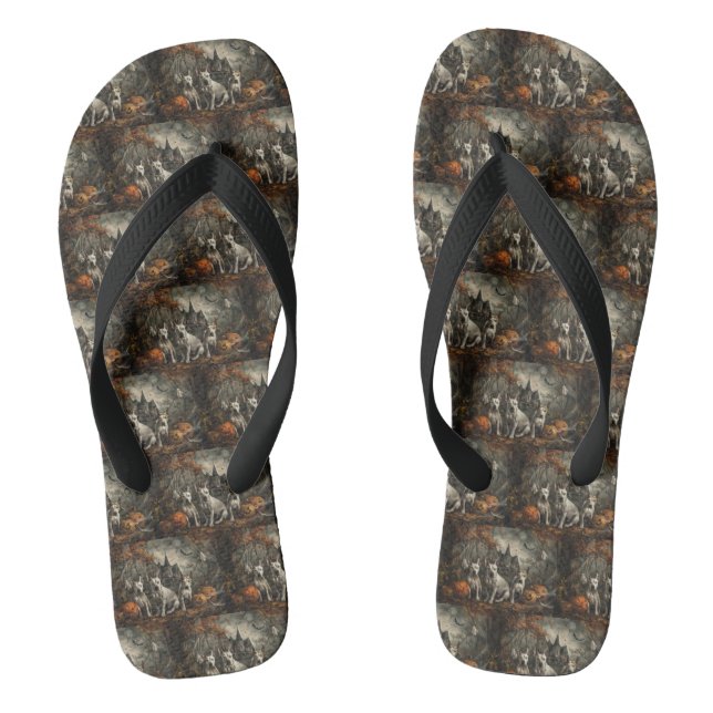 Chinelos Bull Terrier Halloween Night Doggy Delight (Pé da cama)