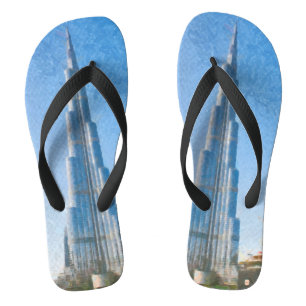 Chinelos Burj Khalifa, pintura de Dubai