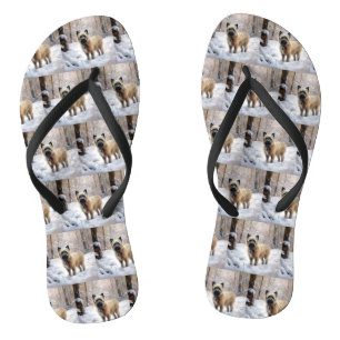 Chinelos Cairn Terrier Deixe-o nevar no Natal