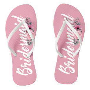 Chinelos Caligrafia Simples de Casamento de Bridesmaid Chi