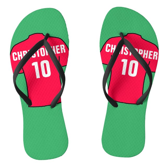 Chinelos Camisa de futebol em vermelho (Pé da cama)