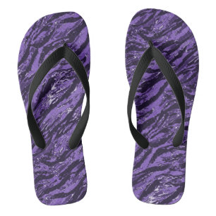 Chinelos Camo com risca roxa