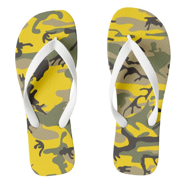 Chinelos Camuflagem Amarela e Verde, Militar, Exército (Pé da cama)