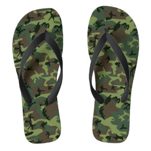 Chinelos Camuflagem Camo Green Brown Padrão