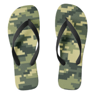 Chinelos Camuflagem Digital Woodland de 8 Bits / Camo