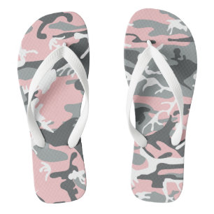 Chinelos Camuflagem Rosa e Cinza, Militar, Exército