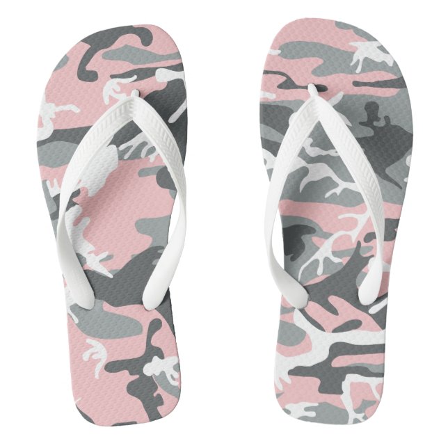 Chinelos Camuflagem Rosa e Cinza, Militar, Exército (Pé da cama)