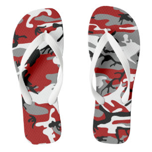 Chinelos Camuflagem Vermelha e Cinza, Militar, Exército