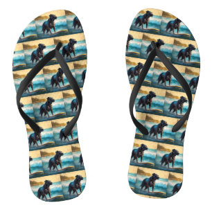 Chinelos Cane Corso Beach Surfing Painting