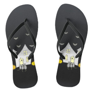 Chinelos Casa De Halloween, Gatos Pretos, Morcegos