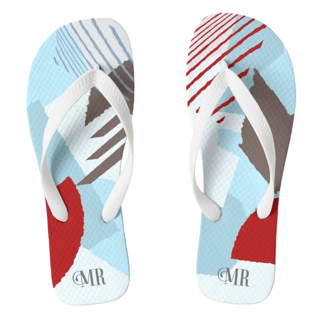 Chinelos Casamento com bloco de cores Sr. Groom Winter ID74 (Pé da cama)