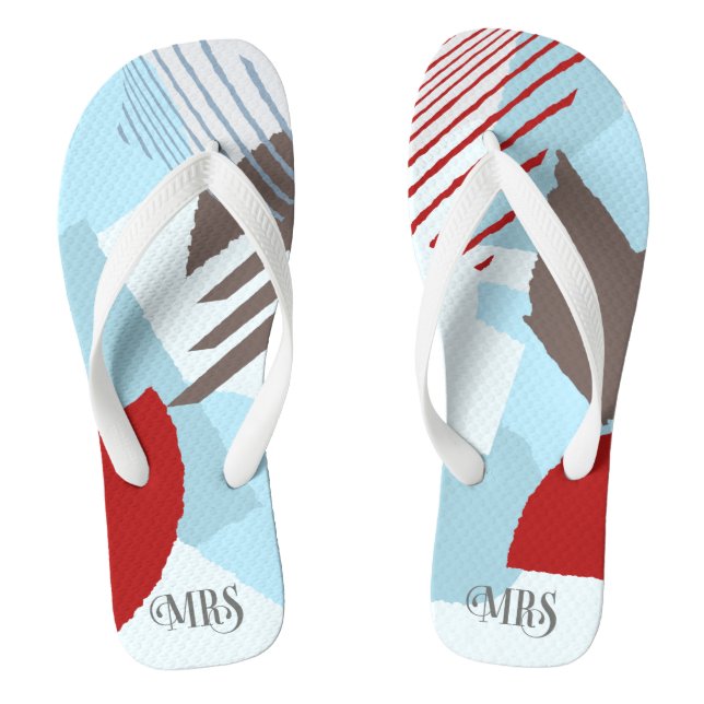 Chinelos Casamento com bloco de cores Sra. Bride Winter ID7 (Pé da cama)