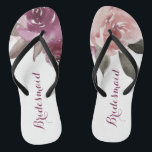 Chinelos Casamento de dama floral de aquarelas russas<br><div class="desc">Romântica cor d'água,  púrpura,  pessegueira e rosa de pessegueiro,  cor-de-rosa,  design floral e local de colheita rosa pincelado. Chic e elegante,  excelente de sacudir para dama de honra no casamento vintage,  casamento rústico ou casamento country no outono. Veja todas as peças correspondentes na coleção abaixo.</div>