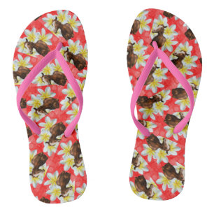 Chinelos Chestnut Horse E Frangipanis,