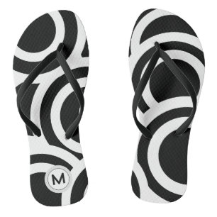 Chinelos Circlefun Black and White Modern