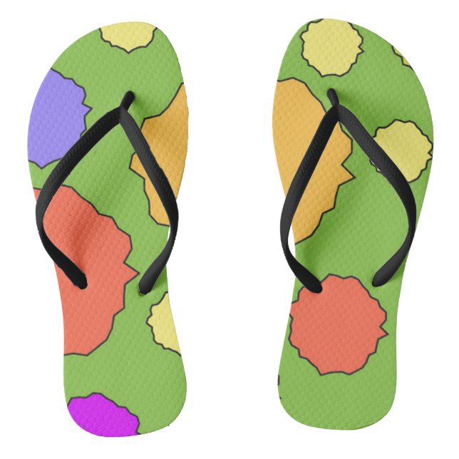 Chinelos Circulos retrorreflectores geométricos coloridos (Pé da cama)