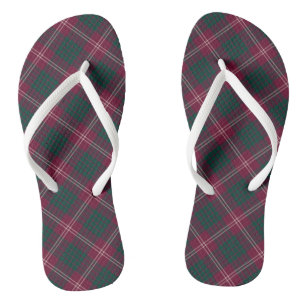 Chinelos Clan Crawford Tartan - Xadrez Vermelha e Verde