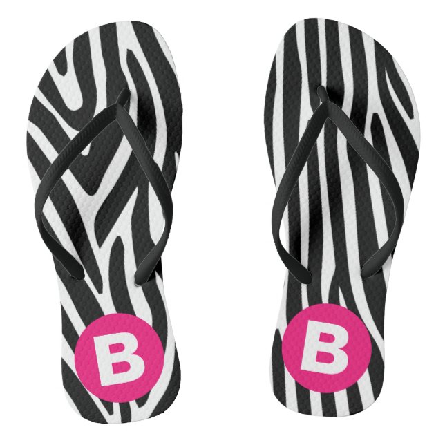 Chinelos Classic Zebra Stripes Bright Pink Monogram (Pé da cama)