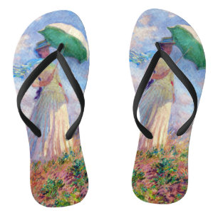 Chinelos Claude Monet - Mulher com Guarda-Chuva virada para
