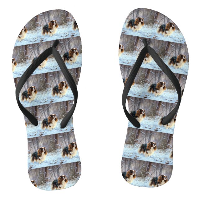 Chinelos Cocker Spaniel Inglês Deixe Nevar Natal  (Pé da cama)