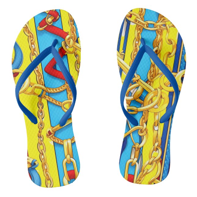 Chinelos COLAGEM DE DESIGNER COM TIRAS, Fivelas E CORRENTES (Pé da cama)
