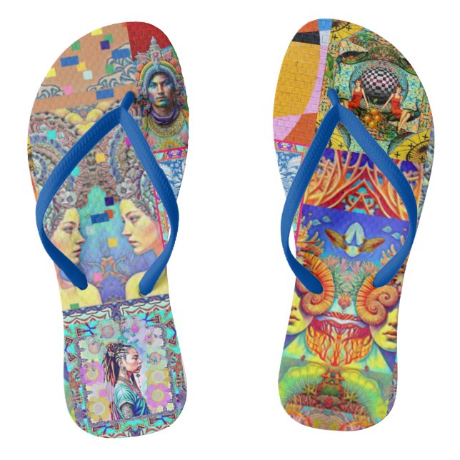 CHINELOS COLAGEM DE DESIGNER DE FANTASIA (Pé da cama)