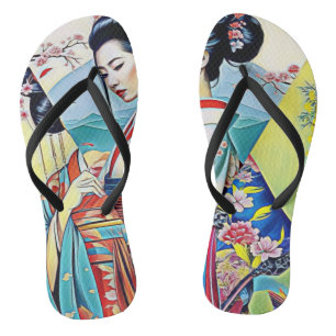 CHINELOS COLAGEM DE DESIGNER DE PRIMAVERA ASIÁTICA