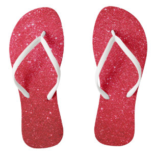 Chinelos com brilho vermelho